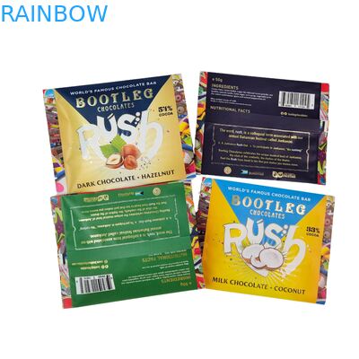 Sachet en feuille d'aluminium comestible Scellé au dos en Mylar plastique pour petits formats pour barres énergétiques, biscuits, snacks, bonbons, emballage