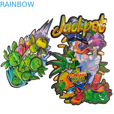 Sacs en Mylar Découpés sur Mesure Rainbow Packaging Forme Spéciale 3.5g 7g 14g 28g Résistant aux Enfants et Hermétique pour Fleurs Comestibles en Plastique