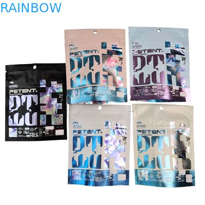 Impression numérique Holographique 3.5g Cali Packs 4x5 Sachet Irrégulière en aluminium en papier peint Champignons gommés Emballage en découpe Mylar sacs
