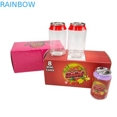 Étiquette personnalisée Jarrettes en plastique transparent 3,5g et 7g en PET avec couvercles en aluminium à vis Pour les bonbons sucrés Des boîtes de papier d'affichage pour les emballages alimentaires