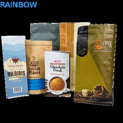 Sachet à café personnalisé avec fermeture éclair et valve