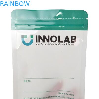 Sac à fermeture éclair avec logo personnalisable pour aligneurs dentaires, avec thermoscellage et sac en plastique Mylar transparent sur une face