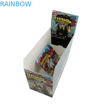 Vente en gros de pilules d'amélioration Rhino personnalisées 100k 150k 200k en gélules, médicaments, emballage de carte 3D avec boîte de présentation en papier
