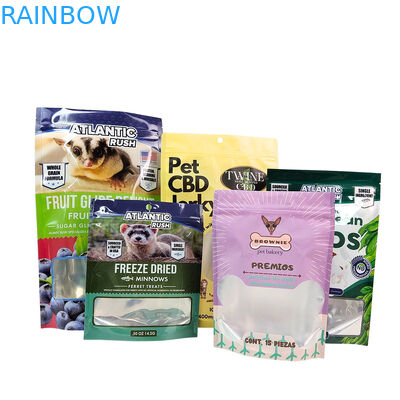 Sacoche de nourriture pour animaux de compagnie à haute barrière imprimée sur mesure avec gravure pour emballage à l'épreuve de l'humidité