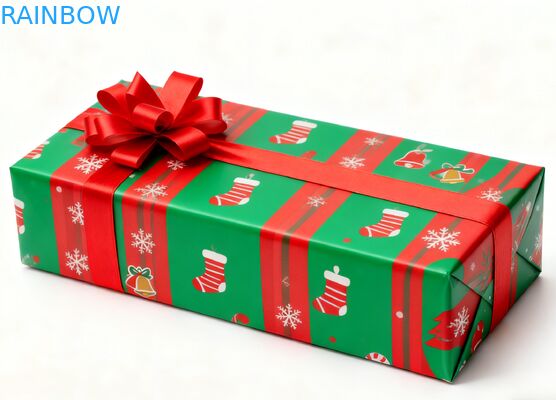 Boîtes cadeaux Kraft recyclables biodégradables rectangulaires boîtes cadeaux à couvercle pliable ruban UV mat personnalisé boîte cadeau de Noël