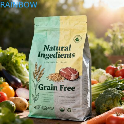 Sacs en Mylar personnalisés biodégradables pour aliments pour animaux, pochettes à soufflet latéral, nourriture pour chiens et chats, sacs à fermeture éclair avec valve
