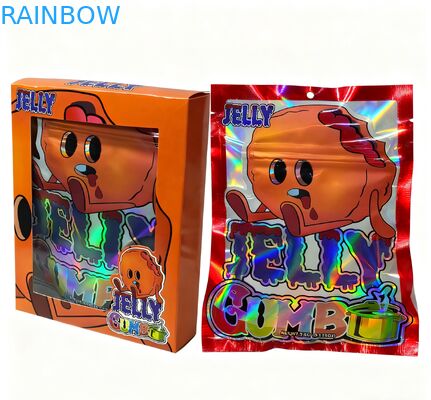 Sacs en Mylar refermables 3,5g imprimés sur mesure pour l'emballage de collations, sachets à fond plat