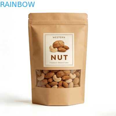 Sac d'emballage alimentaire en plastique recyclé avec impression numérique personnalisée de haute qualité et soudure thermique, sachet à fond plat