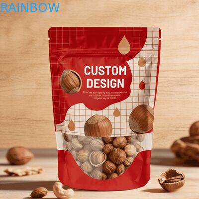 Sac d'emballage alimentaire en plastique recyclé avec impression numérique personnalisée de haute qualité et soudure thermique, sachet à fond plat