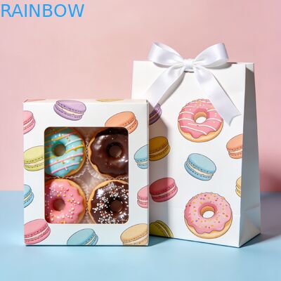 Boîte cadeau pliable biodégradable personnalisable pour les emballages de boulangerie et les macarons de pâtisserie