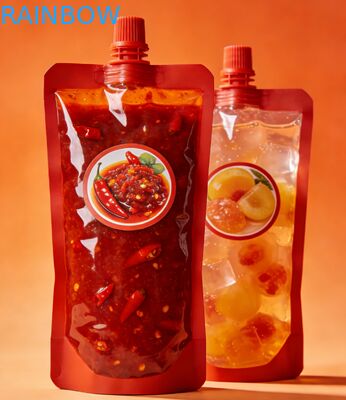 Pochette à bec étanche 150ml 200ml 300ml, Doypack de qualité alimentaire, Sauce chili, jus de gelée, sac de nourriture pour bébé, pochette à bec debout