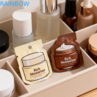 Crème et lotion de soin de la peau personnalisée Emballage en plastique Petit échantillon cosmétique Sachet Mylar sacs en feuille de papier Sacs de joint thermique Sacs de petit mini sac