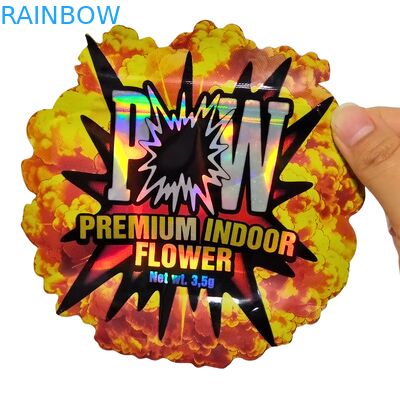 Sacs en Mylar personnalisés holographiques anti-odeur et anti-enfant avec fermeture à glissière refermable pour emballage de collations