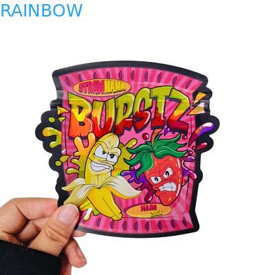 Vente en gros de sacs Mylar de forme spéciale imprimés sur mesure 3.5 7g sac anti-enfants debout pour l'emballage de collations