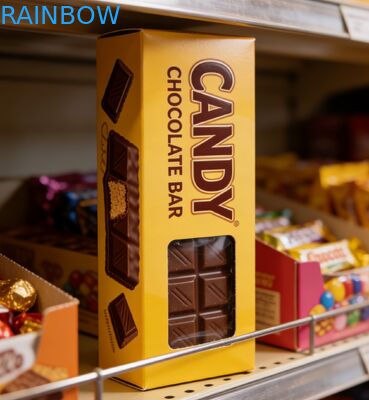 Boîte en papier kraft biodégradable de qualité alimentaire avec fenêtre transparente pour emballage de barres de chocolat