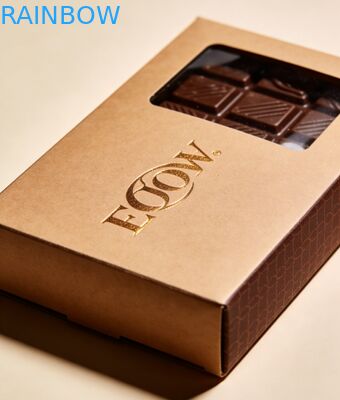 Boîte en papier kraft biodégradable de qualité alimentaire avec fenêtre transparente pour emballage de barres de chocolat