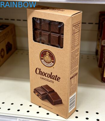 Boîte en papier kraft biodégradable de qualité alimentaire avec fenêtre transparente pour emballage de barres de chocolat