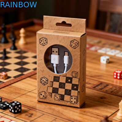 Quantité personnalisable Boîte en papier d'épaisseur 350 g avec finition par estampage à chaud pour emballage de câbles USB