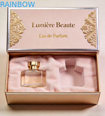 Boîte d'emballage cosmétique biodégradable imprimée sur mesure avec estampage et gravure en or pour boîte cadeau de parfum