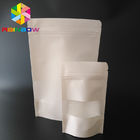 Doypack blanc tiennent les sacs en papier zip-lock de Papier d'emballage de poches de café avec la fenêtre/tirette claires