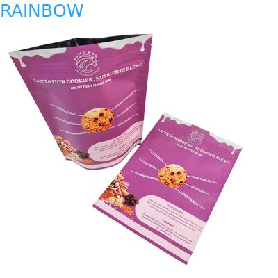 Sachet refermable pour aliments, résistant à l'humidité, de qualité garantie par thermoscellage, taille personnalisée, à fond plat