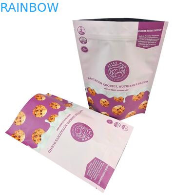 Sachet refermable pour aliments, résistant à l'humidité, de qualité garantie par thermoscellage, taille personnalisée, à fond plat