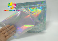 La poche d'aluminium de laser Mylar avec le côté clair pour l'emballage cosmétique d'aluminium d'hologramme d'emballage de poudre de scintillement de vernis à ongles met en sac