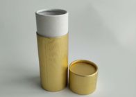 Boîte de papier de cylindre de tube empaquetant la couleur de petite taille d'or de Brown avec le logo rouge