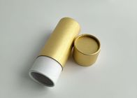Boîte de papier de cylindre de tube empaquetant la couleur de petite taille d'or de Brown avec le logo rouge