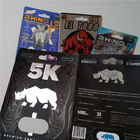 la coutume d'emballage de habillage transparent de la carte 3D a imprimé le paquet de pilule de sexe de Jaguar 30000 du rhinocéros 7 de carte de papier
