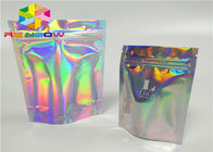 le laser zip-lock d'hologramme d'emballage d'aluminium en plastique de mylar de tirette d'impression olographe tiennent le sac de poche de fermeture éclair pour le cadeau/bouteilles
