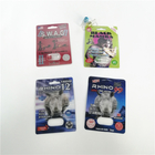 Paquets masculins de capsule d'amélioration adaptés aux besoins du client par logo de panthère noire de rhinocéros d'emballage de boursouflure de pilules de sexe