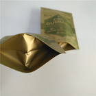 Digital imprimant sac de Mylar de preuve de poche de Matte Gold Stand Up Zipper le petit pour des mauvaises herbes