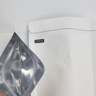Coutume d'OEM 1/8 once Logo Size Resealable Aluminum Foil blanc 120 microns d'emballage de support de papier vers le haut des poches de empaquetage