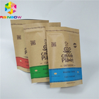 Support imprimé fait sur commande de stockage de nourriture de sacs en papier de Brown Papier d'emballage empaquetant les sacs zip-lock