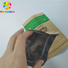 Support imprimé fait sur commande de stockage de nourriture de sacs en papier de Brown Papier d'emballage empaquetant les sacs zip-lock