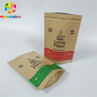 Sacs en papier imprimés faits sur commande de Brown Papier d'emballage d'emballage avec le sac de poche de papier de stockage de nourriture de tirette