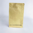 Sacs biodégradables admis faits sur commande de papier de Brown scellé emballage de quadruple avec la tirette