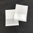 Coutume d'OEM Logo Size Resealable Kraft Paper blanc avec la fenêtre transparente pour la poche d'emballage de bijoux de grain de café