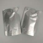 Emballage liquide de poche de bec de papier d'aluminium de la personnalisation argentée simple 100ml 150ml de Juice Packing Food Beverage Bag