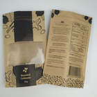 Le zip-lock stratifié imperméable de papier de Brown emballage de support de casse-croûte met en sac avec la fenêtre