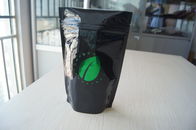 Poche de estampillage chaude noire brillante de papier aluminium, emballage zip-lock de grain de café