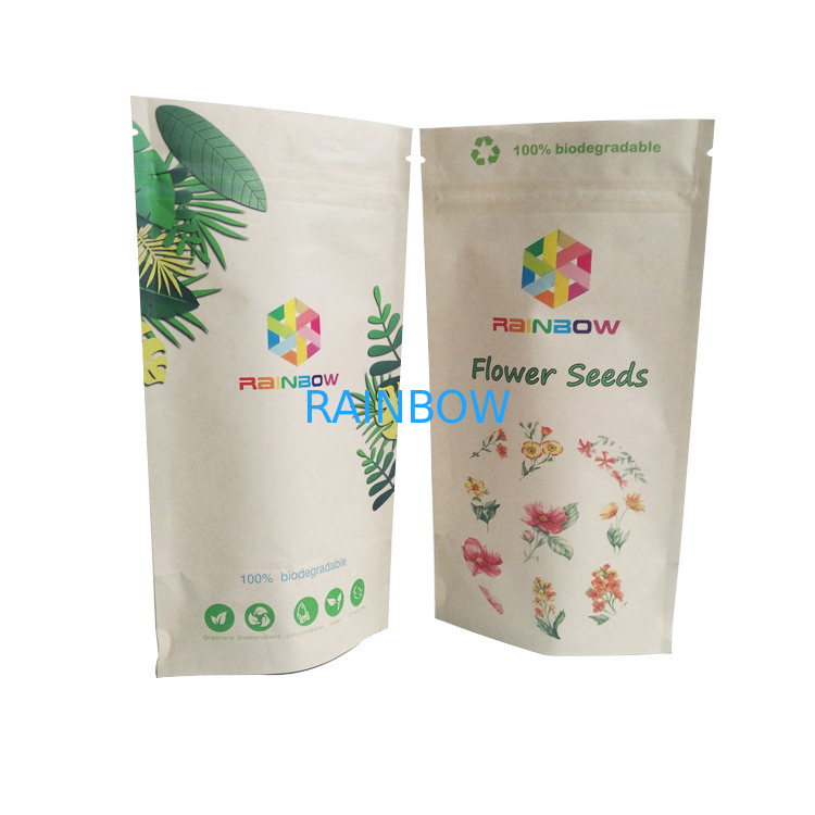 Coutume compostable de sac de papier d'emballage de nourriture imprimant les sacs de empaquetage de fruit biodégradable de 100%