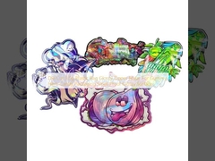 Sachet plastique prédécoupé 3,5 g brillant à fermeture éclair en Mylar pour emballage de bonbons gélifiés aux herbes, résistant aux odeurs, surface brillante