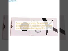 Boîte cadeau de chocolat personnalisée de luxe en carton mat biodégradable avec inserts, boîte d'emballage pliable