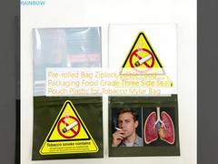 Sacs pré-enroulés à fermeture à glissière d'emballage alimentaire comestible de qualité alimentaire à trois côtés