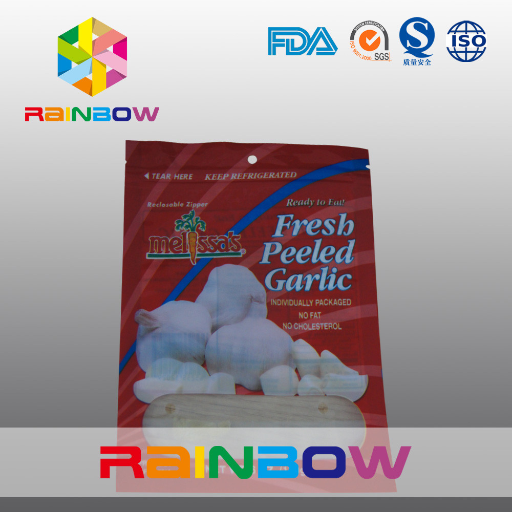 Les sachets en matière plastique épluchés frais d'ail empaquetant/tirette de Mylar mettent en sac