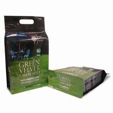 Poche en plastique non-toxique d'aliment pour animaux familiers avec le fond plat et la poignée