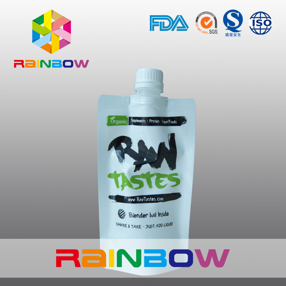 Le style léger tiennent le sachet en matière plastique avec le bec pour le jus de bébé