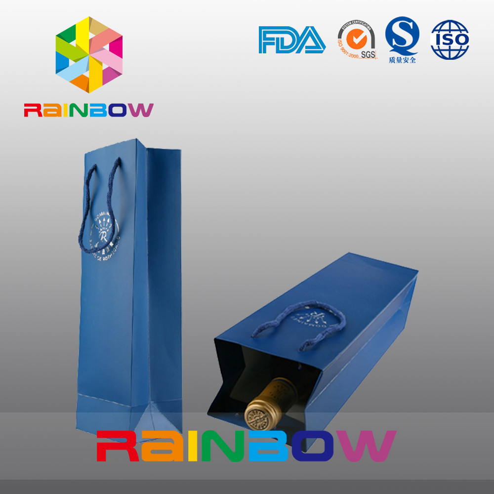 La bouteille de vin a adapté des sacs en papier aux besoins du client/sac imprimé par coutume de papier d'emballage avec l'impression de logo